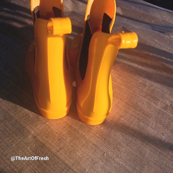 Mustard Yellow Ankle Booties Garden Rain Boots - Picture 4 of 15